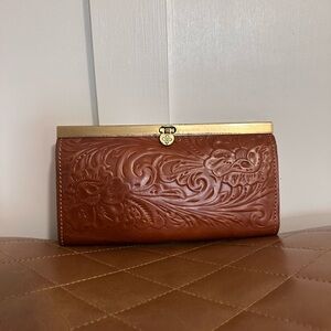 Patricia Nash Brown Embossed Leather Wallet